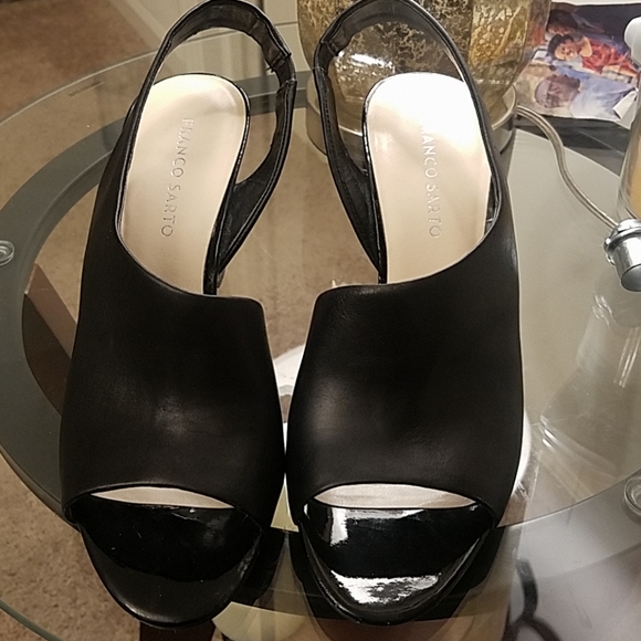 Franco Sarto Shoes - FRANCO SARTO shoes leather open toe wedge elegant